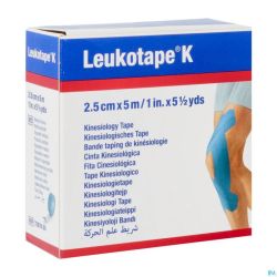 Leukotape K Bande Adh Elast Bleu 2,5cmx5m 1
