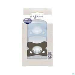 Difrax Sucette Natural 0-6m 2pack Bleu/gris
