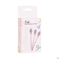 Myvariations Tetes Brosse Kids White Pack 3