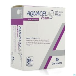 Aquacel Ag Foam Non Adhesif 5x5cm 10