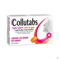 Collutabs Sans Sucre Goût Orange 2mg/0,6mg/1,2mg Pastilles