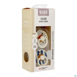 Bibs 1 Sucette Anatomic Studio Duo Pin Steel Blue