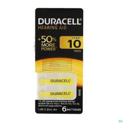 Duracell Easytab Pile Auditive Da10 6 Jaune