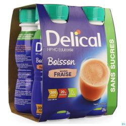 Delical Boisson Hp-hc S/sucre Fraise 4x200ml