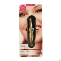 Pince A Epiler Mors Biais Inox Dore