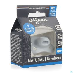 Difrax Sucette Natural Newborn Uni/pure Bleu/ice
