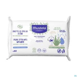 Mustela Ch Bio Lingettes Coton Eau 60