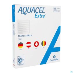 Aquacel Extra Pans Hydrofiber+renf.fibr.15x15cm 5