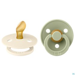 Bibs 1 Sucette Anatomic Duo Ivory/sage