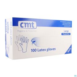 Cmt gants latex blanc pf    l 100