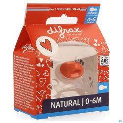 Difrax Sucette Natural 0-6m I Love