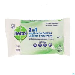 Dettol 2en1 Lingettes Hygieniques 12