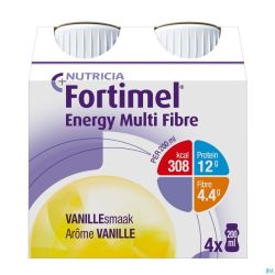 Fortimel Energy Multi Fibre Vanille Bouteilles 4x200ml