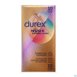 Durex Nude Extra Lube Preservatifs 10