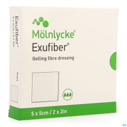 Exufiber Gelling Fibre Dressing Ster 5 X 5cm 10