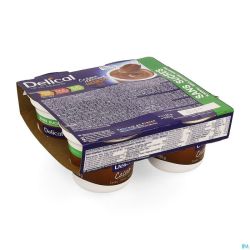 Delical Creme Dessert Hp-hc S/sucre Cacao 4x124g