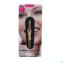 Pince A Epiler Mors Droits Inox Dore