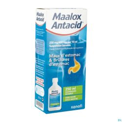 Maalox Antacid 230mg/400mg/10ml Susp Buvable 250ml