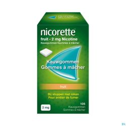 Nicorette Fruit Gomme Mach S/sucre 105x2mg