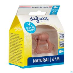 Difrax Sucette Natural 6m+ Rouge Brick-dessin