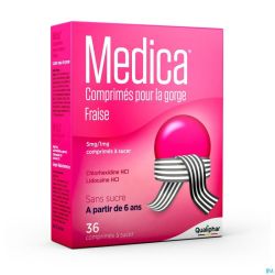 Medica Comprimes Gorge Fraise Comp A Sucer 36