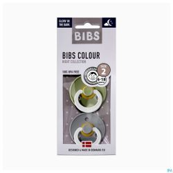 Bibs 2 Sucette Duo Glowindark Sage/cloud 2