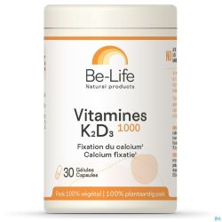 Vitamines K2 D3 1000 Be Life Caps 30