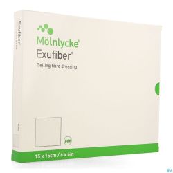 Exufiber Gelling Fibre Dressing Ster 15 X 15cm 10