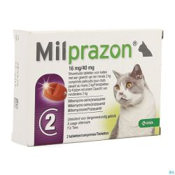 Milprazon 16mg/ 40mg Chat +2kg Comp 1x2