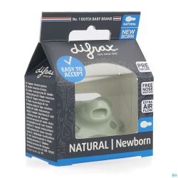 Difrax Sucette Natural Newborn Uni/pure Vert/pist.
