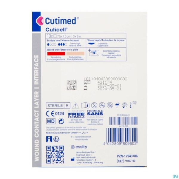 Cutimed Cuticell 7,5x7,5cm 10