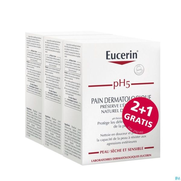Eucerin Ph5 Pain Dermato S/savon 100g 2+1 Gratuit