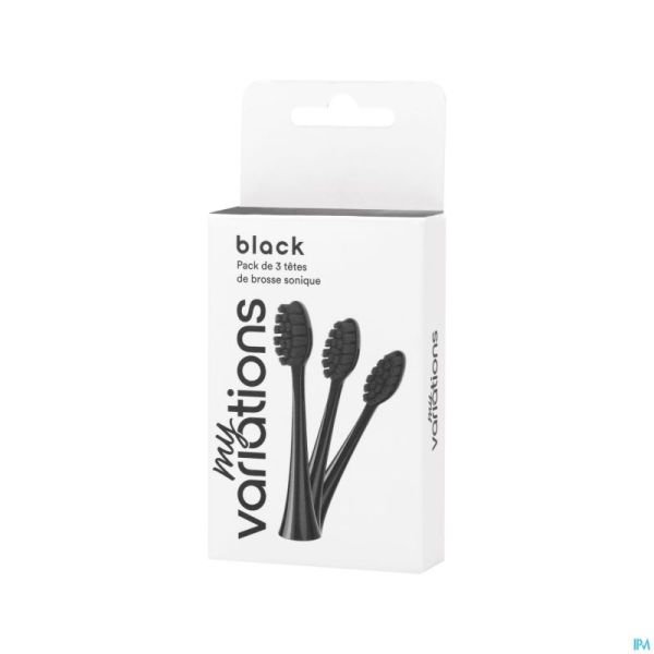 Myvariations Tetes Brosse Onyx Black Pack 3