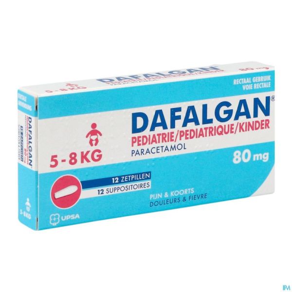 Dafalgan Pediatrique 80mg Suppo 12