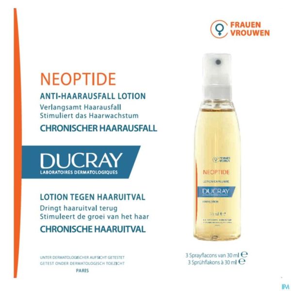 Ducray Neoptide Lot. A/chute Chron.femme 3x30ml Nf