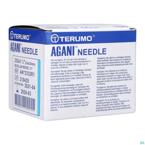 Terumo Aiguille Agani 23g 1 1/4 Rb Bleu 100