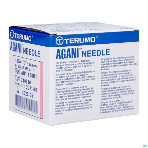 Terumo Aiguille Agani 18g 1 1/2 Rb Rose 100