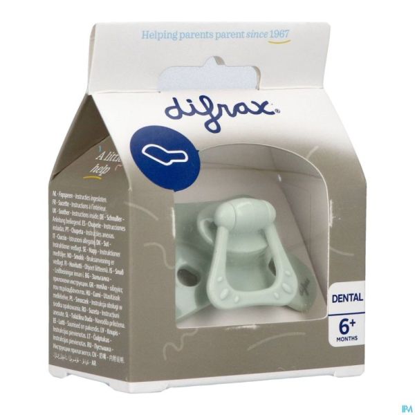 Difrax Sucette Dental +6m Uni/pure Vert/pistache