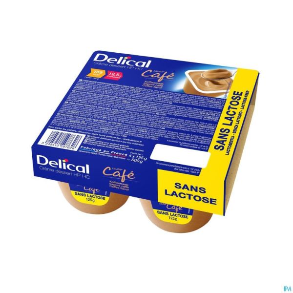 Delical Creme Dessert Hp-hc S/lact.cafe 4x125g