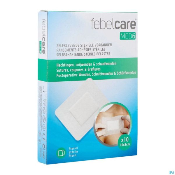 Febelcare Med6 Pansem. Adhesifs Steril.10x8cm 10pc