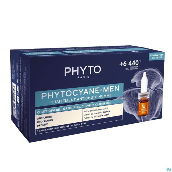 Phytocyane Men Trait. Chute Progr. Fioles 12x3,5ml