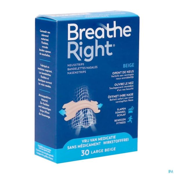 Breathe Right Tan Large 30 Pack