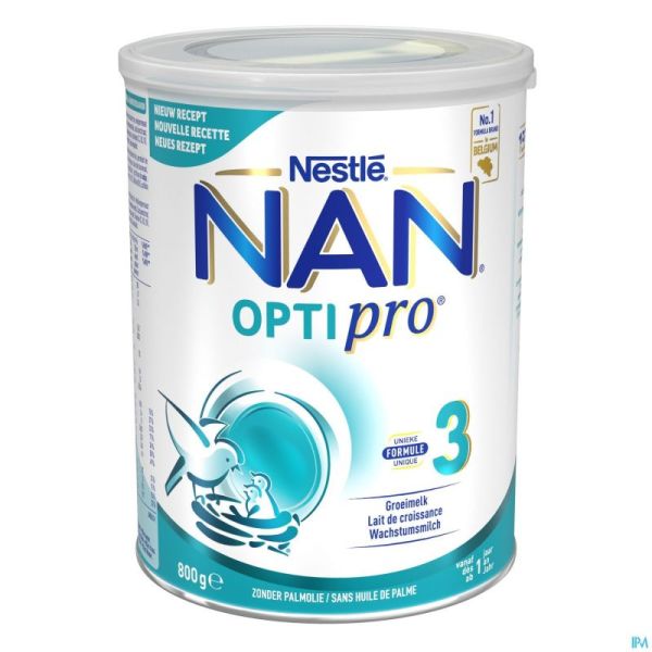 Nestlé NAN Optipro 3 Lait de Croissance Bébé 1+ 800g