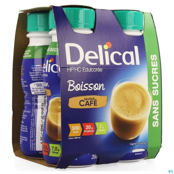 Delical Boisson Hp-hc S/sucre Cafe 4x200ml