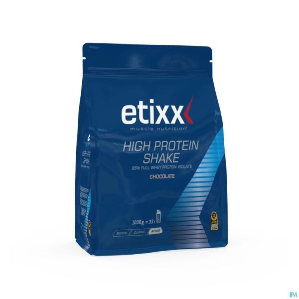 Etixx High Protein Shake Chocolate Pdr 1000g