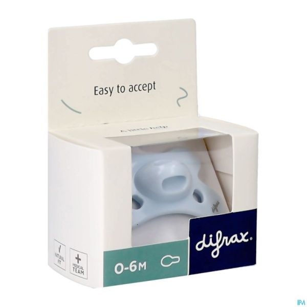 Difrax Sucette Natural 0-6m Uni/pure Bleu/ice