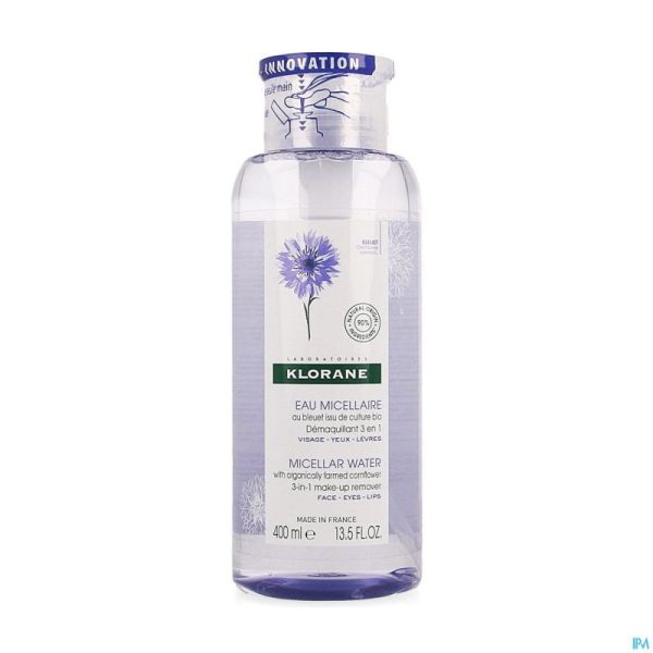 Klorane  Eau Micellaire au Bleuet / Démaquillant 3 en 1 400ml
