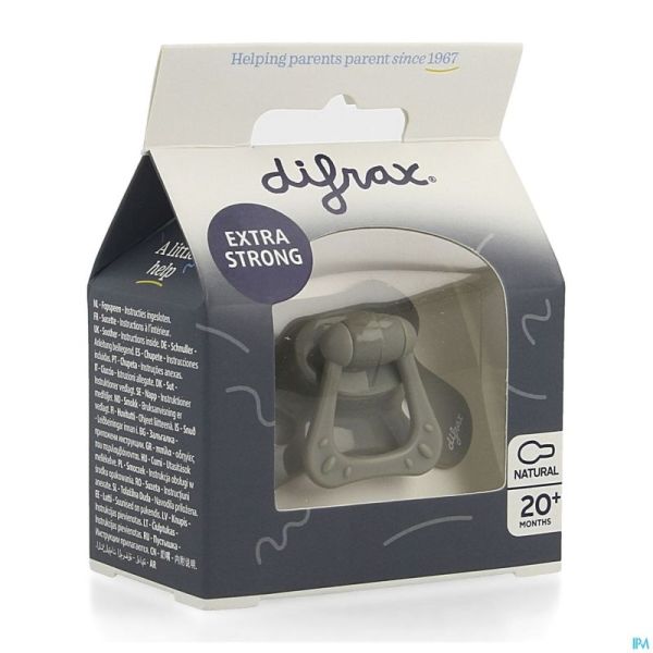 Difrax Sucette Natural 20m+ Uni Gris