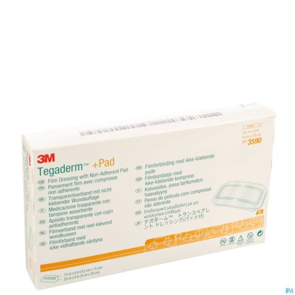 Tegaderm + Pad 3m Transp Steril 9cmx20cm 25 3590