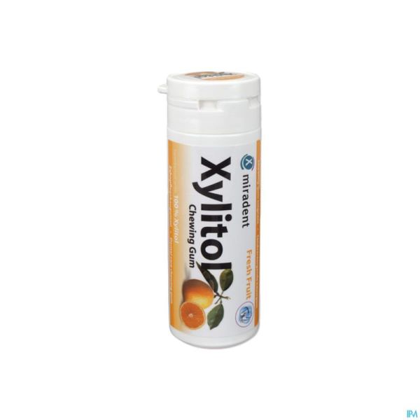 Miradent chewing gum xylitol fruits s/sucre 30